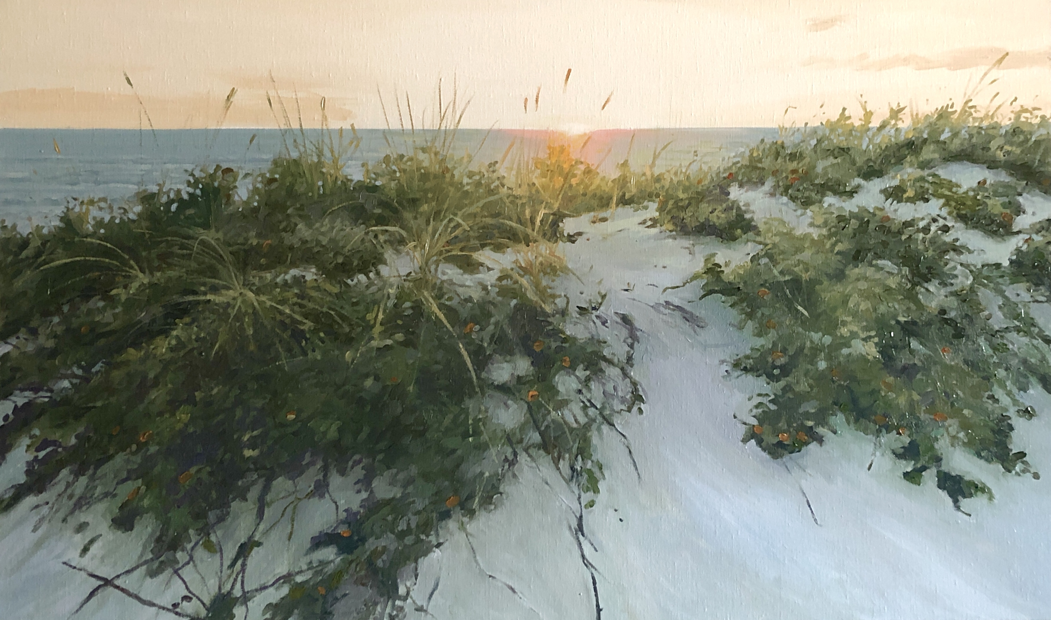 "Beach Roses", 60x100 cm, olie (SOLGT)