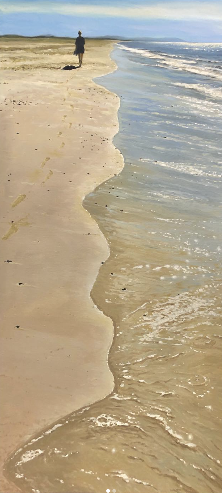 "Unforgettable footprints", 70x150 cm, olie (Privat eje)